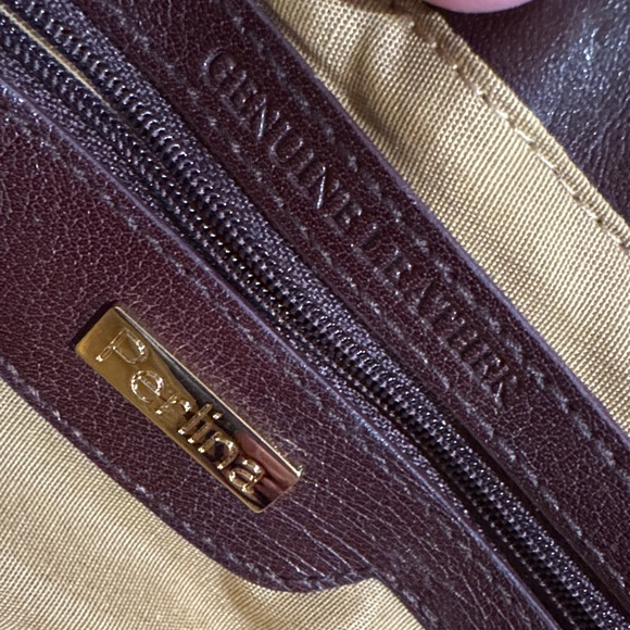 Perlina Leather Clutch with Gold Accents - Picture 8 of 11